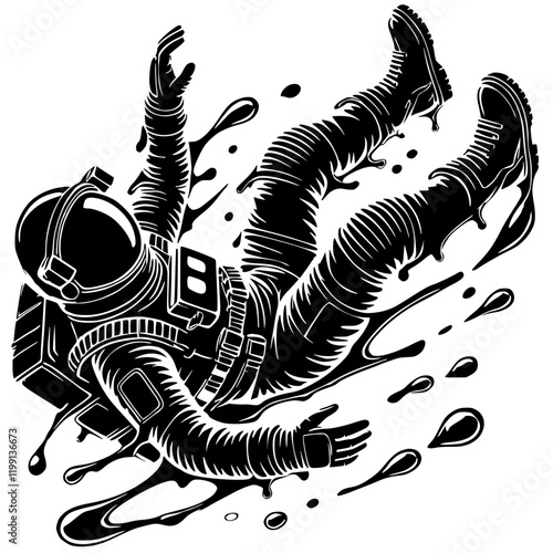Astronaut silhouette vector design