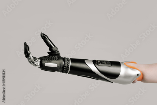 bionic arm on an isolated whited background