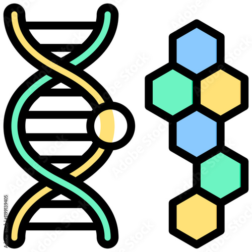 Gene Outline Color Icon