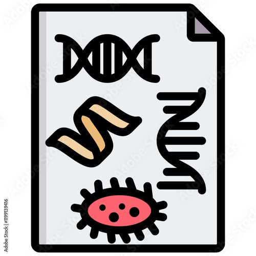 Transcriptome Outline Color Icon