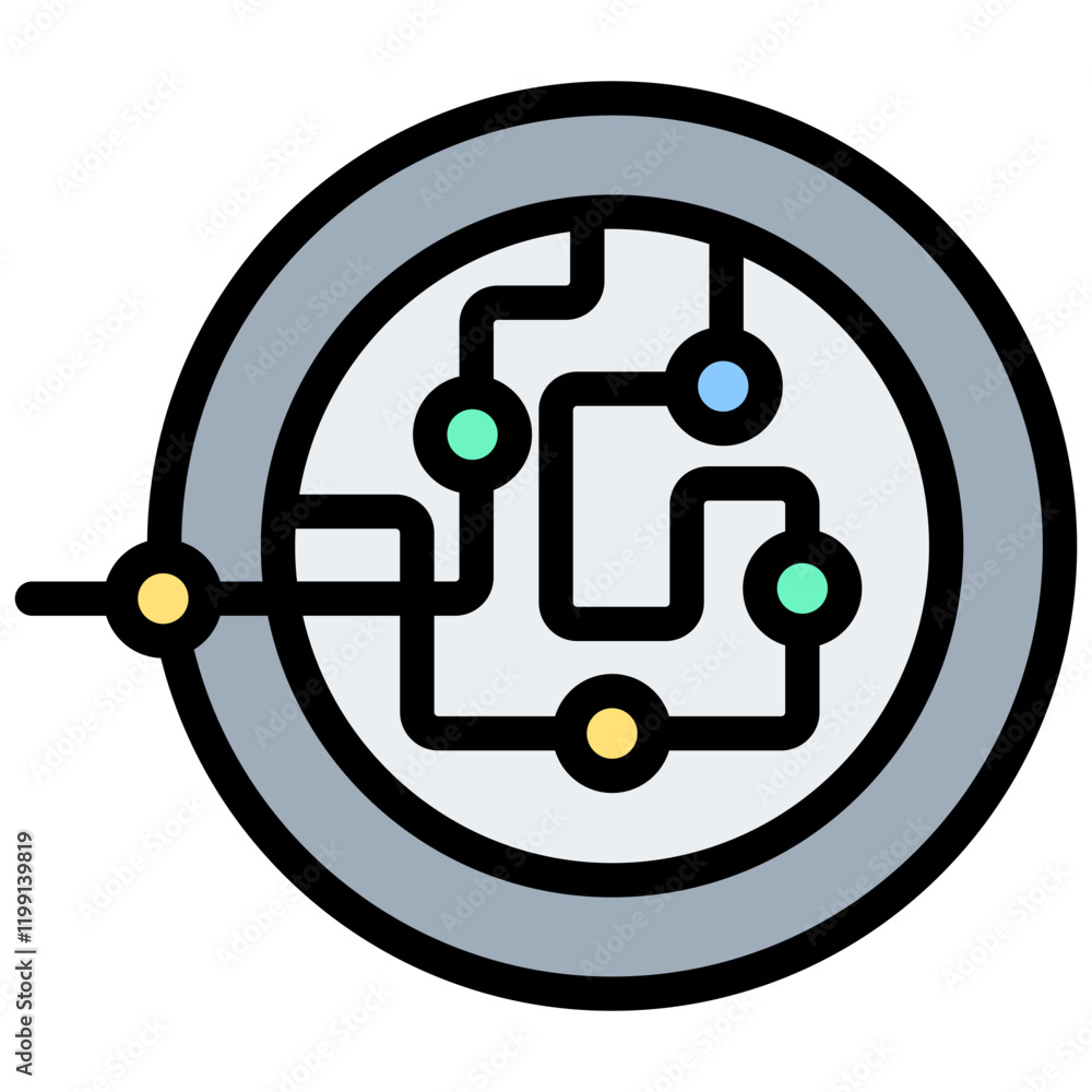 Biological Pathway Outline Color Icon Biological Pathway Outline Color Icon