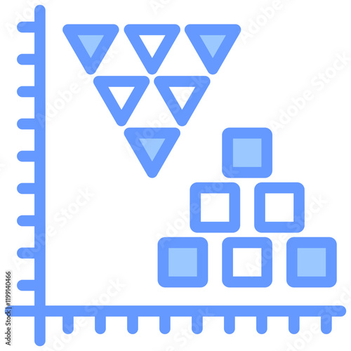 Cluster Analysis Blue Icon