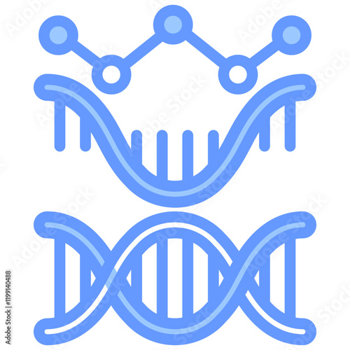 Gene Expression Blue Icon