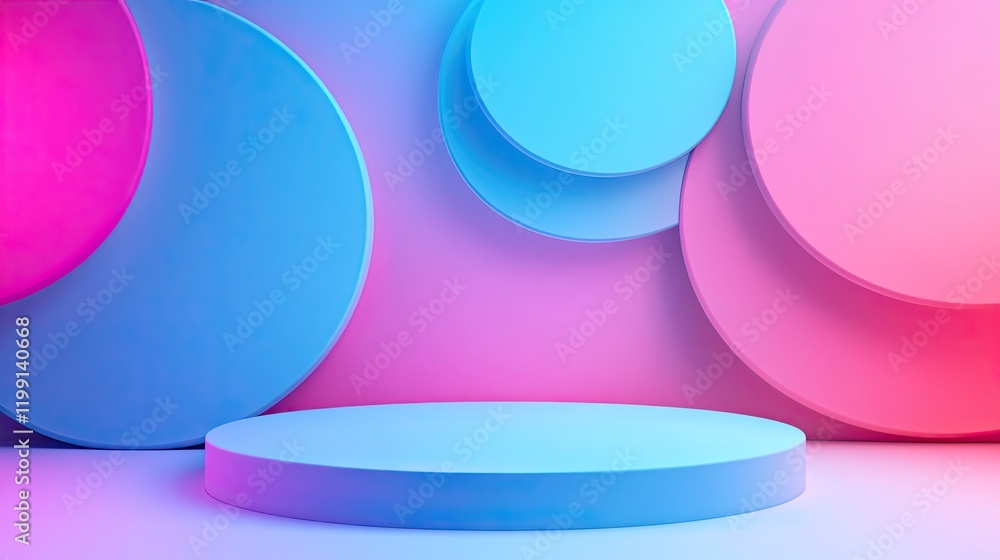 Obraz premium A minimalist abstract background features a simple 3D pedestal for showcasing products.