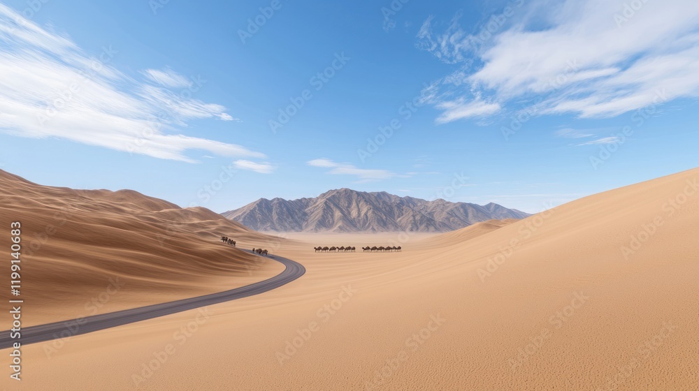 Desert Road and Mountain Vista Desert Road and Mountain Vista