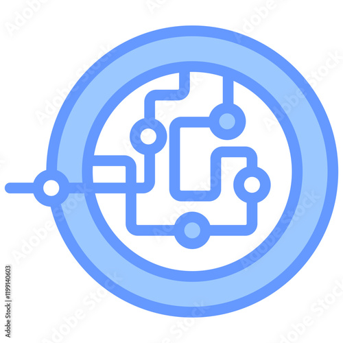 Biological Pathway Blue Icon