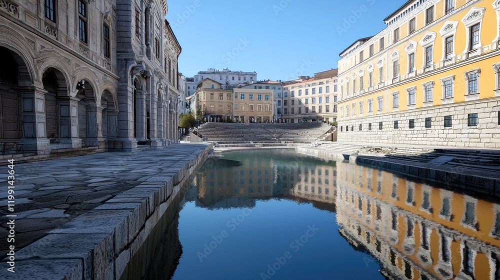 Fototapeta premium Ancient City Canal Reflections