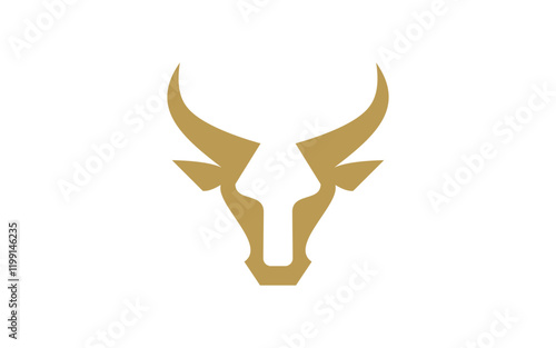 bull logo vector illustration, minimalist bull head logo template