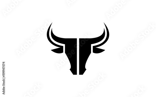 bull logo vector illustration, minimalist bull head logo template