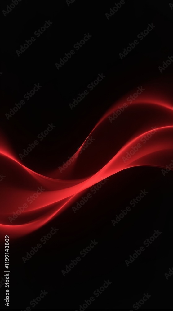 Elegant Red Wave on Black Background Elegant Red Wave on Black Background