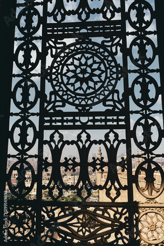 window in patio of muhammad-ali mosque in the egyptian capital cairo