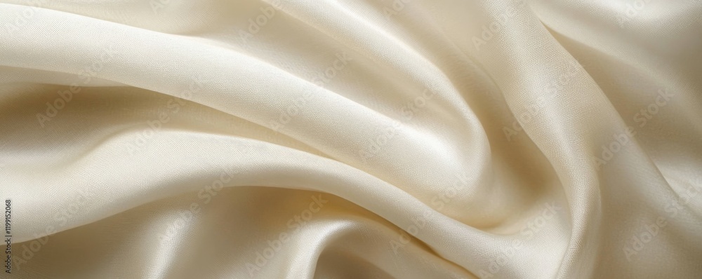 Obraz premium Soft beige textured fabric waves creating gentle abstract patterns.