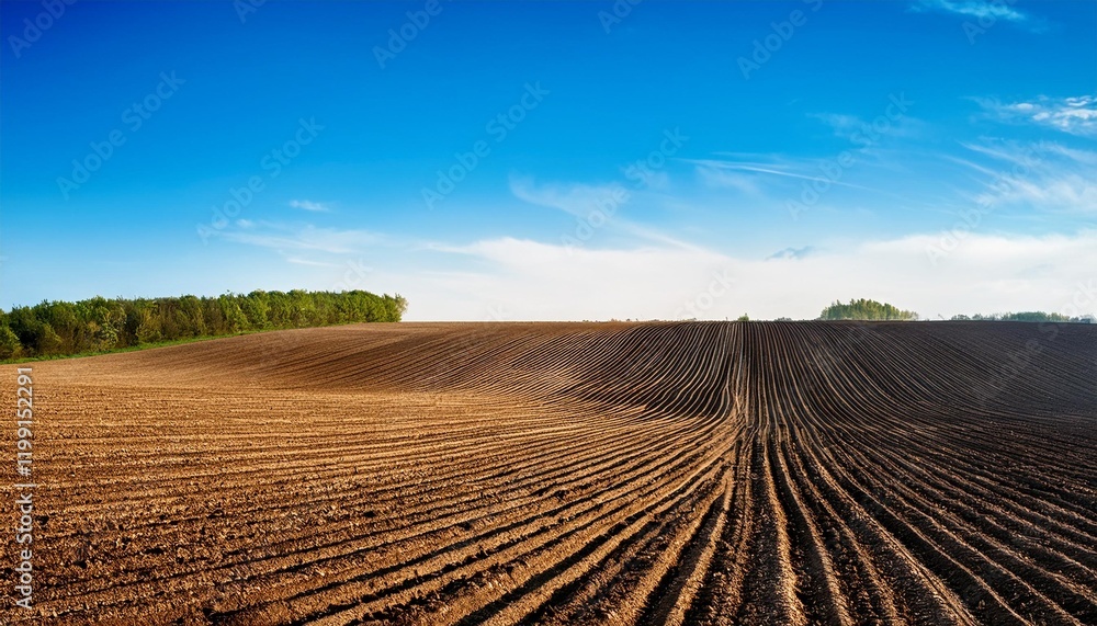 plowed field in the morning plowed field in the morning