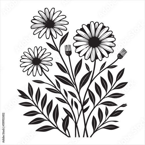 Daisy Flower Vector Illustration for Graphic Use

