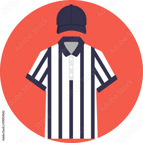 Officiating Shirt: The standard shirt worn by referees, designed for easy identification during American football games, featuring bold black and white stripes.