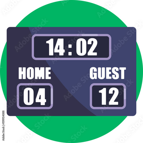 Scoreboard Icon: A digital display showing the game score, typically divided into two sections for each team.