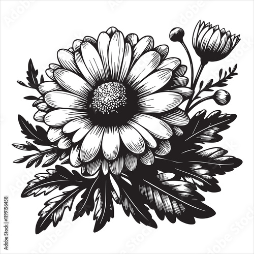 Elegant Daisy Flower Vector Illustration for Design
