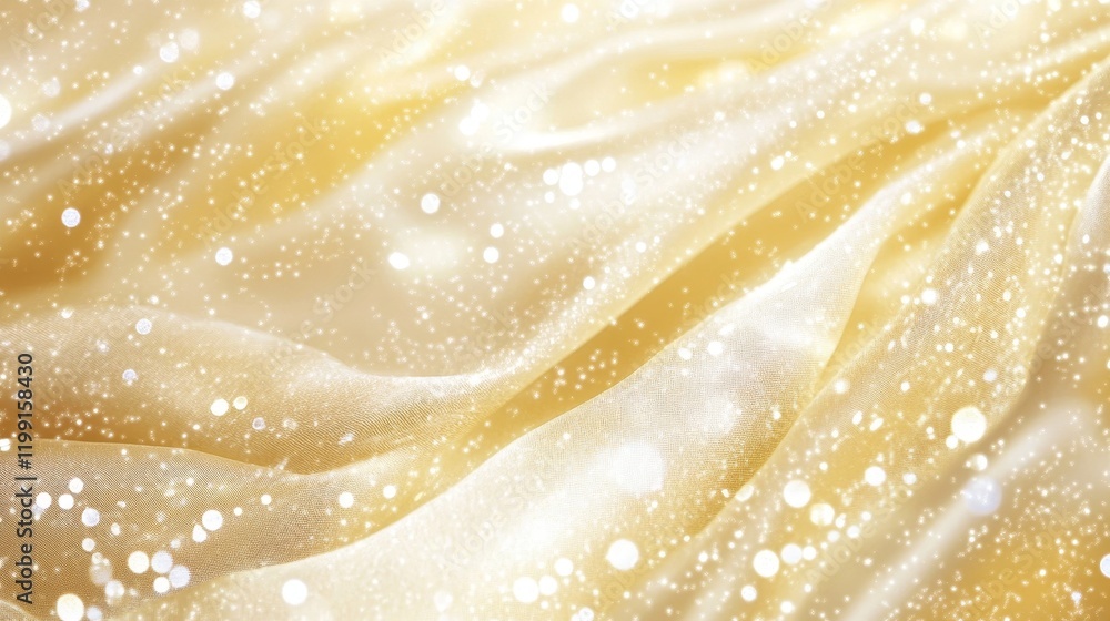 Abstract background with shimmering gold fabric and glitter. Abstract background with shimmering gold fabric and glitter.