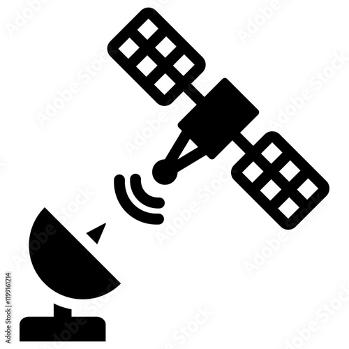 Remote Sensing Glyph Icon