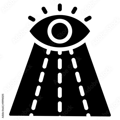 Line Of Sight Glyph Icon