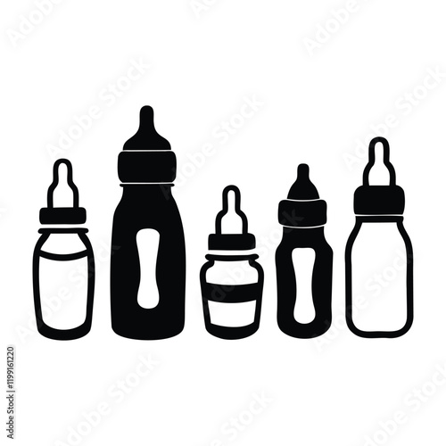 baby bottle silhouette for newborn and toddler care designs