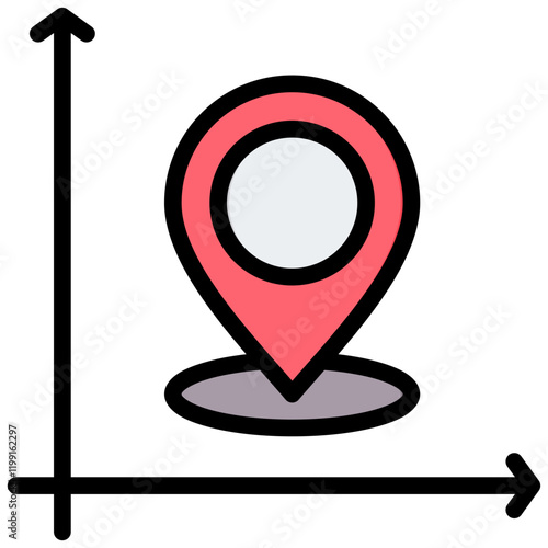 Free Download Coordinate Outline Color Icon - GFXLoad