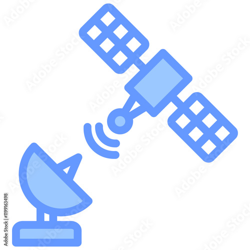 Remote Sensing Blue Icon