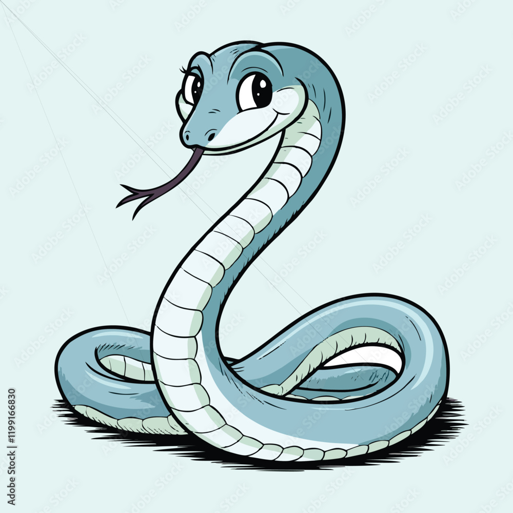 Fototapeta premium Cute and Playful Cartoon Snake Vector Illustration