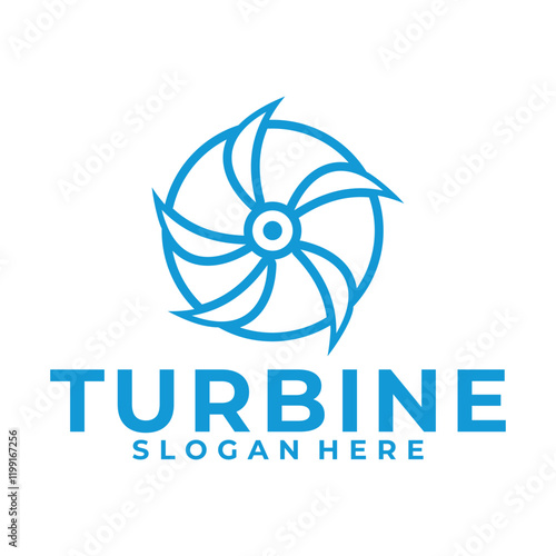 Rotation of wind turbine logo icon. windmill vector logo