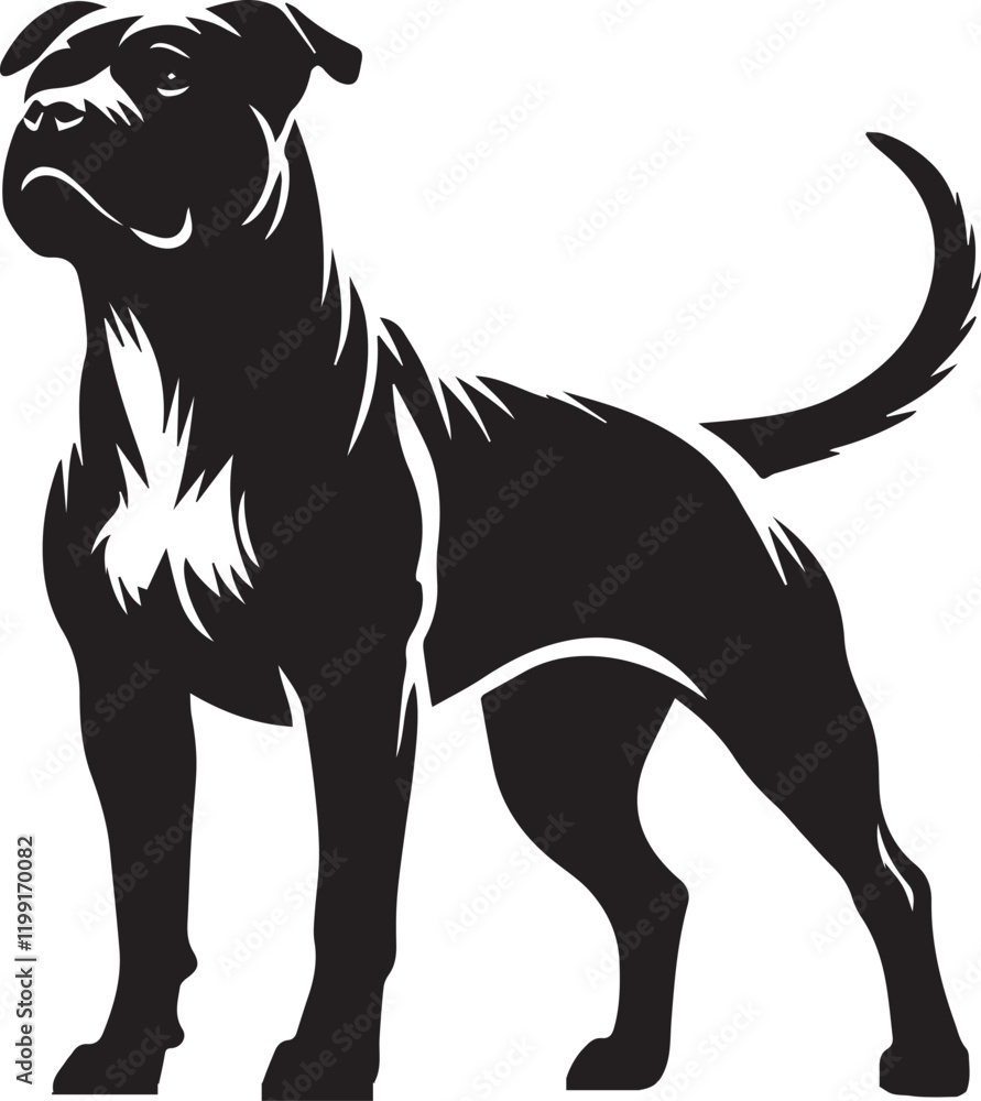 Pitbull dog vector illustration in black and white Pitbull dog vector illustration in black and white