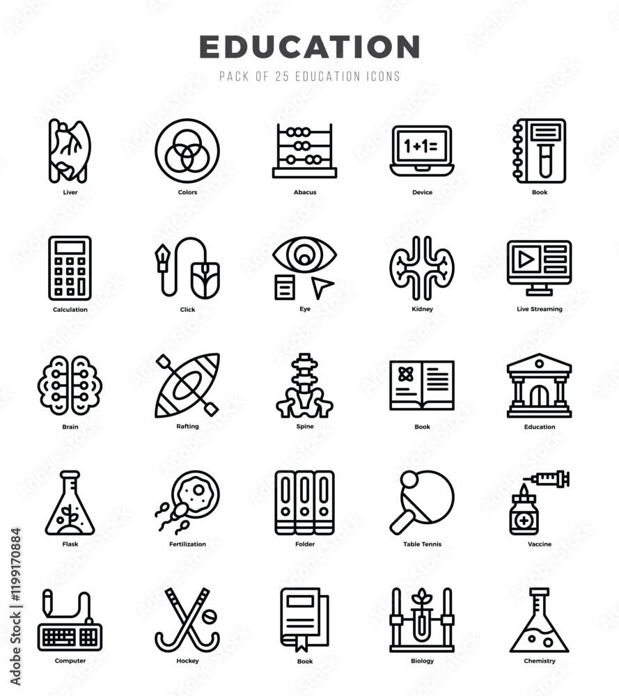 Fototapeta premium Education icon pack for your website. mobile. presentation. and logo design.