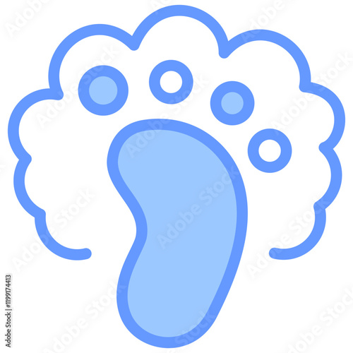 Carbon Footprint Blue Icon