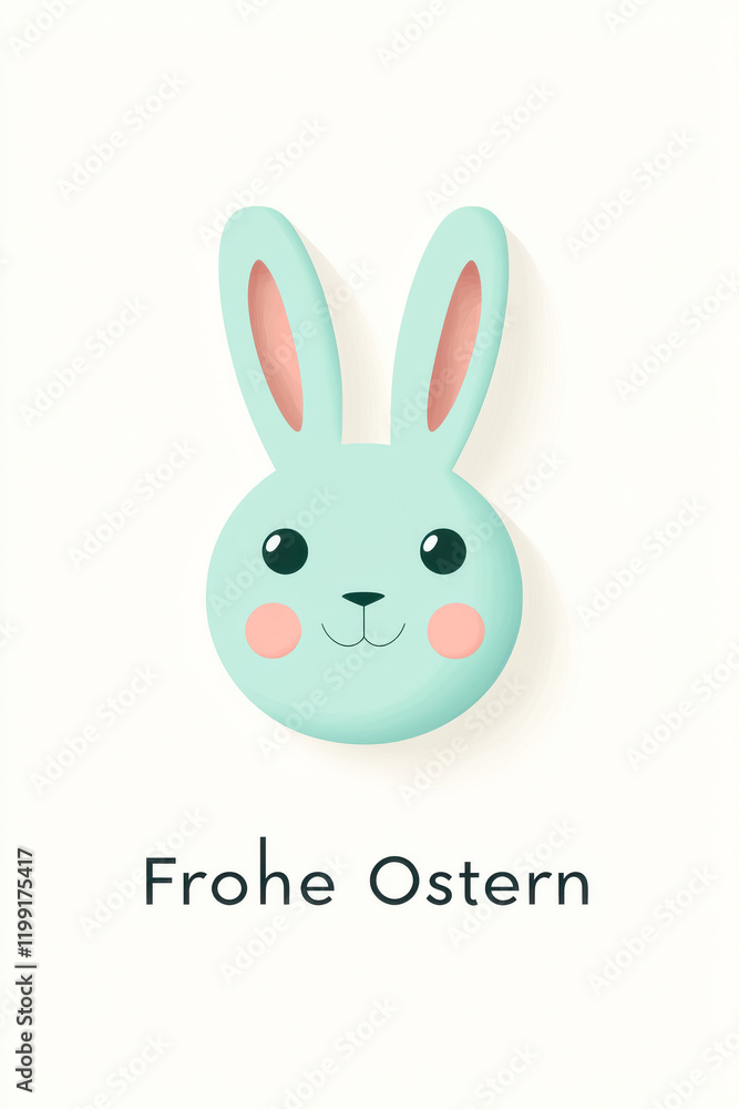 Minimalist Bunny Design with Easter Greeting in German
Minimalist Bunny Design with Easter Greeting in German