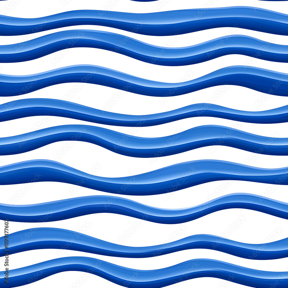 Wavy blue lines create dynamic pattern on white background Wavy blue lines create dynamic pattern on white background