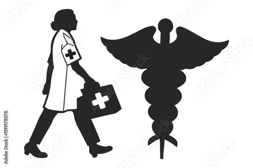 Set of Medicare icon logo silhouette vector design