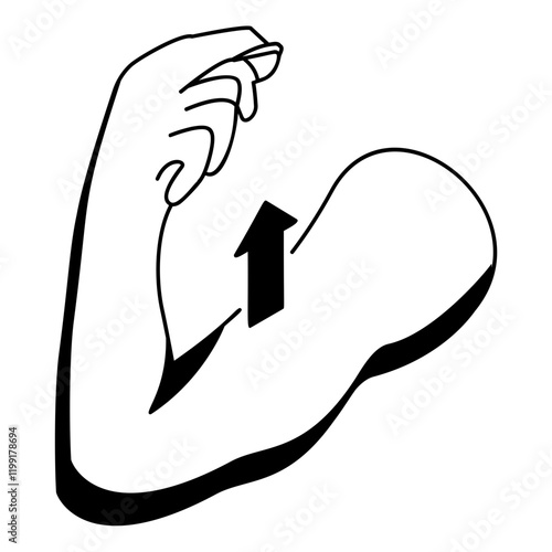 Saggy arms or Brachioplasty isometric vector icon, beauty and personal care symbol, cosmetic dermatology sign, body aesthetics stock illustration, Arm lift surgery concept