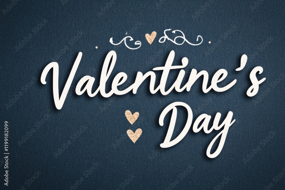 Fototapeta premium Celebrate love with a whimsical a adorned with Valentine's Day hearts, set against a serene blue backdrop, radiating joy and affection.