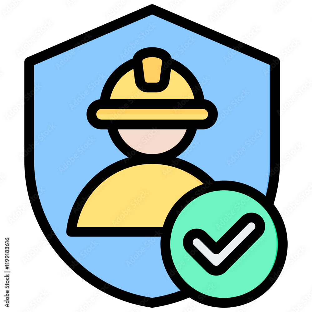 Fototapeta premium Safety Outline Color Icon