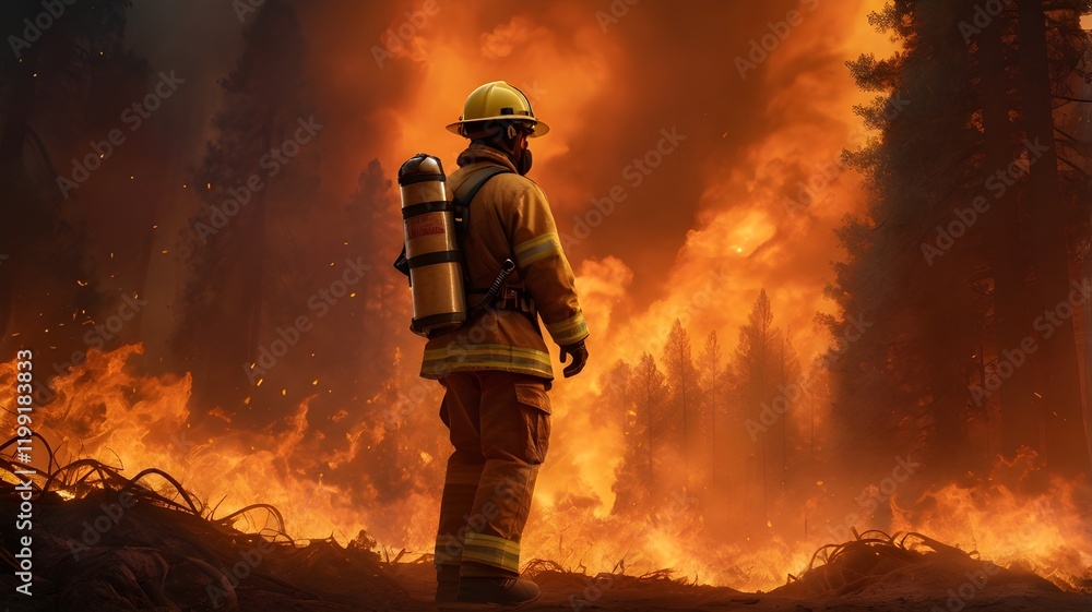 Firefighters battling a massive forest fire , using hoses and equipment, with flames and smoke surrounding the rugged landscape,Generative Ai
Firefighters battling a massive forest fire , using hoses and equipment, with flames and smoke surrounding the rugged landscape,Generative Ai