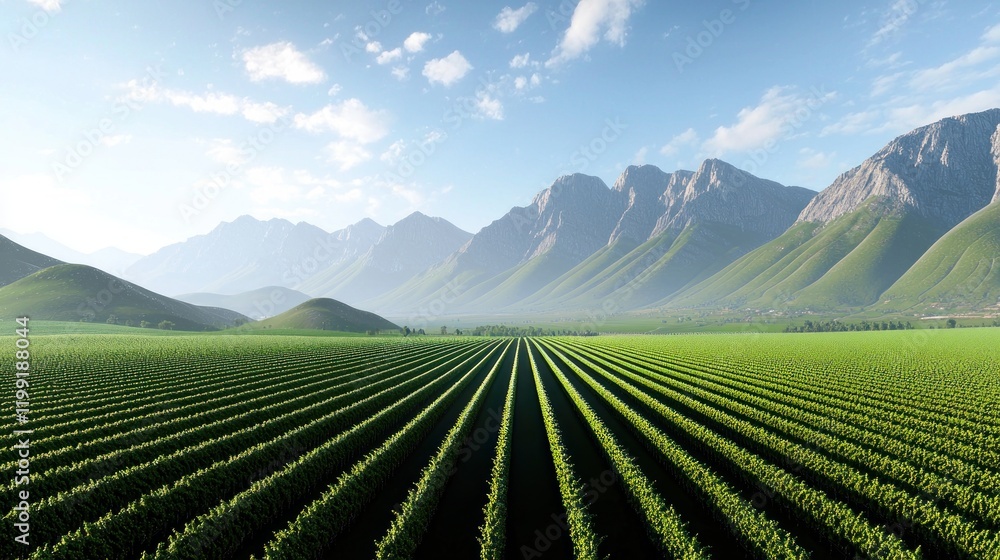 Vineyard Landscape in Mountain Valley Vineyard Landscape in Mountain Valley