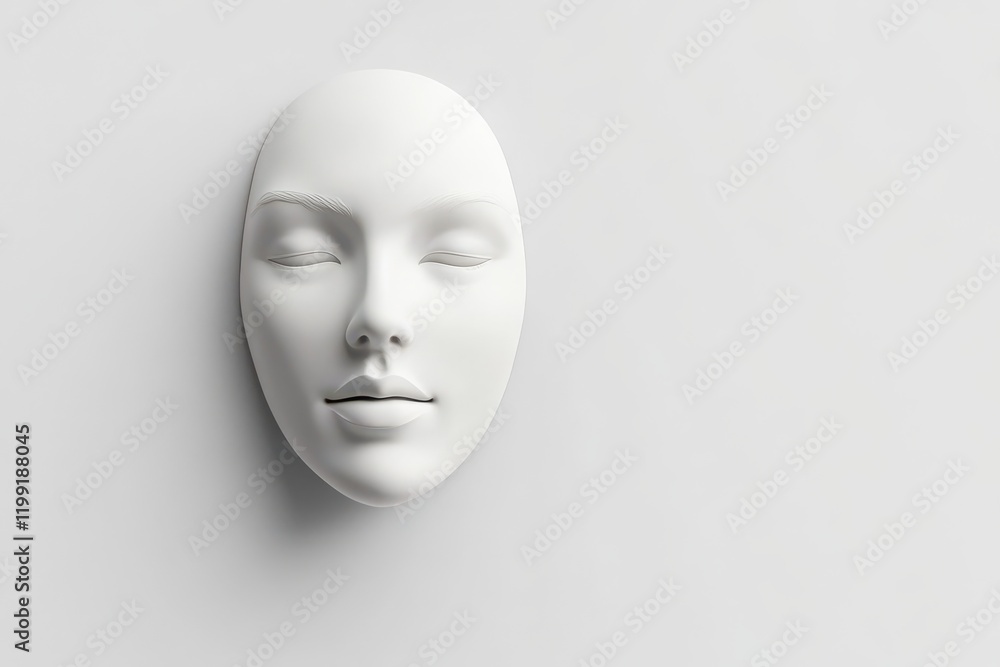 3D Face Mask Holder Strap Isolated and White Background 3D Face Mask Holder Strap Isolated and White Background