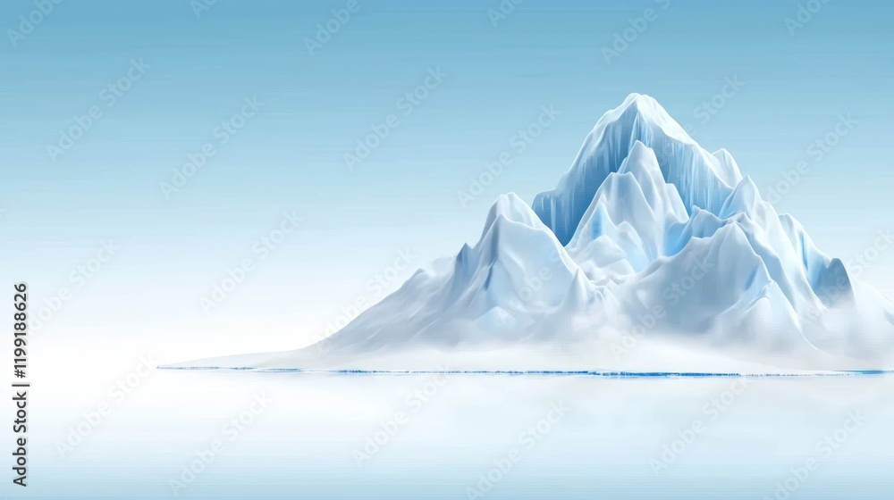 custom made wallpaper toronto digitalA serene illustration of a snow-capped mountain in a tranquil landscape.