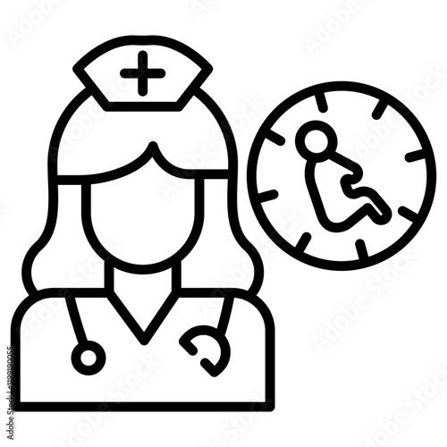 Delivery Nurse Midwife Icon