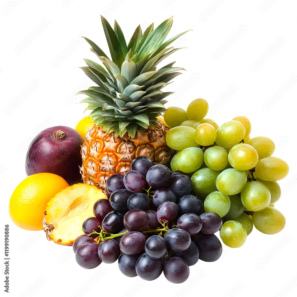 Mixed fruit arrangement with pineapple and grapes Mixed fruit arrangement with pineapple and grapes