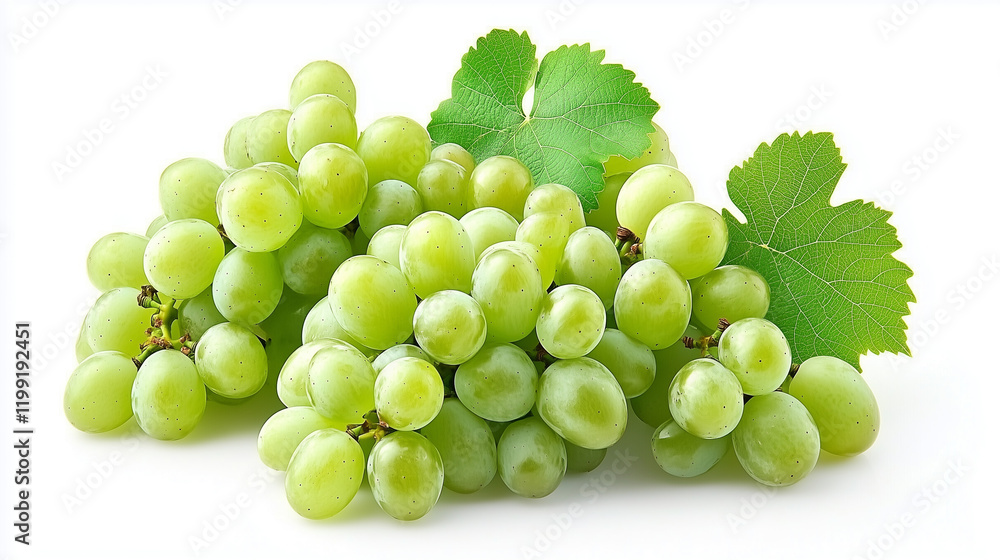 Bunch of fresh grapes showcased on a pristine white canvas high quality ultra clear Bunch of fresh grapes showcased on a pristine white canvas high quality ultra clear