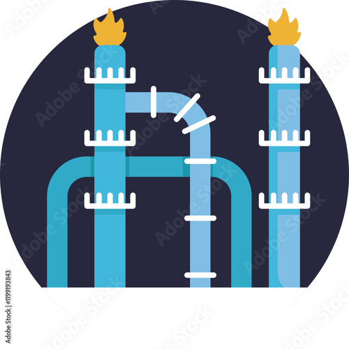 Oil Refinery: Represents a facility where crude oil is processed into refined products like gasoline, diesel, and other petrochemicals.