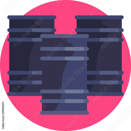 Represents large containers used to store and transport crude oil or refined petroleum products.
