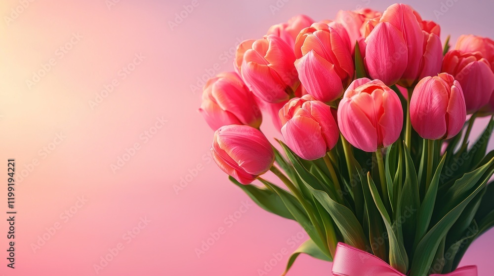 Celebrating spring pink tulip bouquet floral arrangement nature indoor close-up Celebrating spring pink tulip bouquet floral arrangement nature indoor close-up