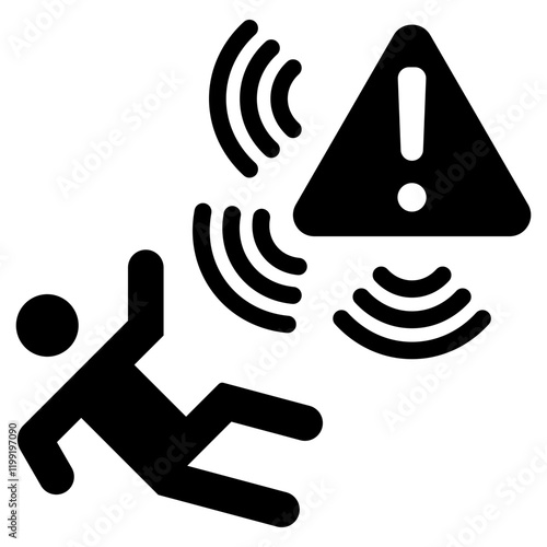 Fall Detection System Glyph Icon