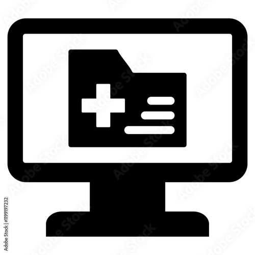 Digital Health Record Glyph Icon